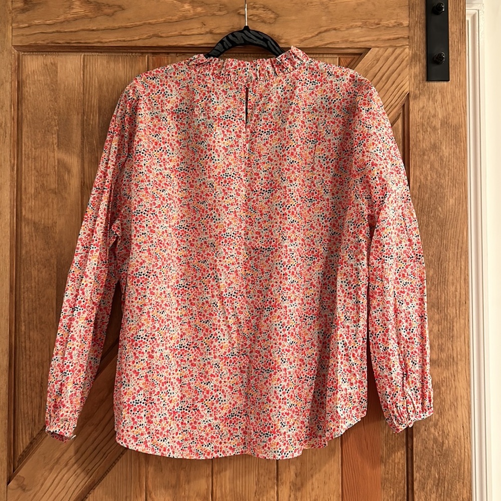 J.Crew Long-sleeve ruffleneck top in Liberty® Phoebe floral - NWT - Picture 6 of 8
